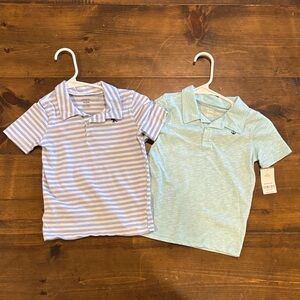 Carter's Blue Striped and Solid Green Polo Set